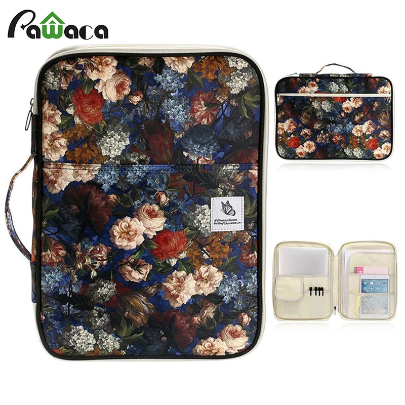 Новинка А4 сумки для документов органайзер вышивания листьев Дорожная сумка на