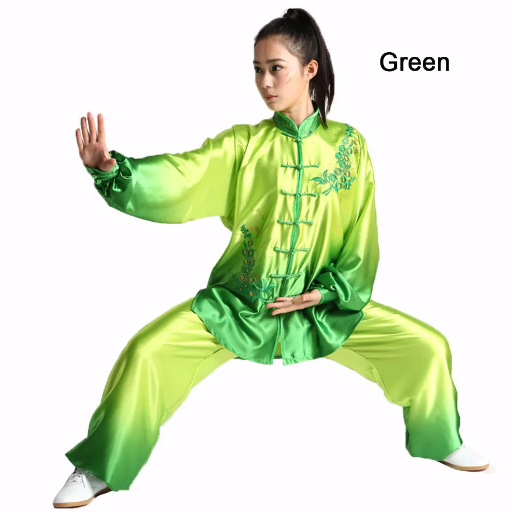 Женский костюм тай чи с градиентом комплекты для кунг фу одежда вышивания форма