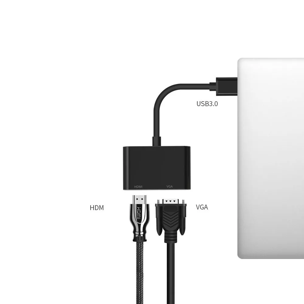 CARPRIE USB3.0 к HDMI/VGA адаптер дисплея Прочный USB C к 8 в 1 USB 3,0 HDMI RJ45 адаптер Micro SD TF кардридер концентратор