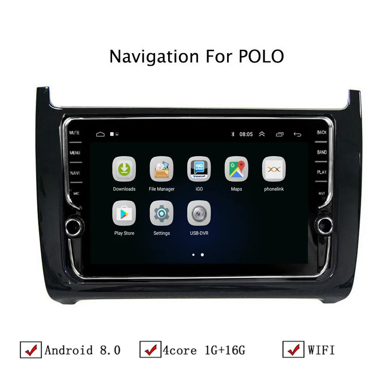9 &quotAndroid 8 1 автомобильный gps навигатор для VW Polo 2011 2018 радиоприемник стерео