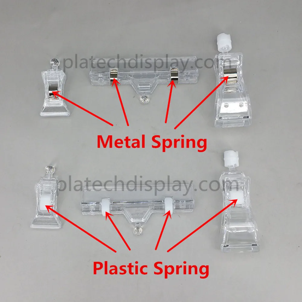 Clear POP Plastic Display Sign Signage Paper Card Price Label Tag Holder Advertising Clips With Rubber Lining 2000pcs | Канцтовары для
