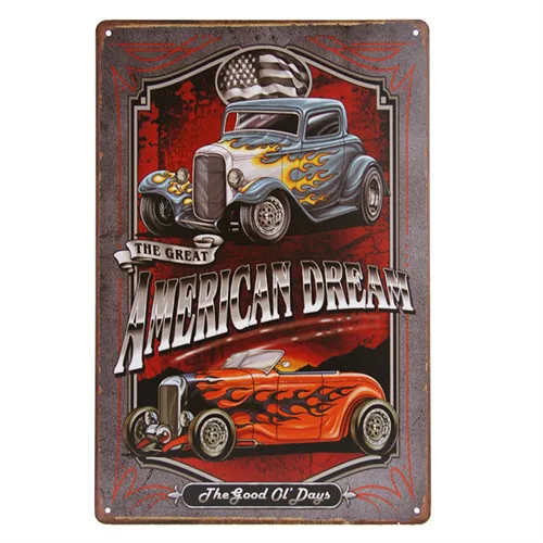 Pink Dl-винтажный пузырьковый автомобиль Hot Rod Garage украшение стены Искусство Дом Кафе бар - Color: Pink