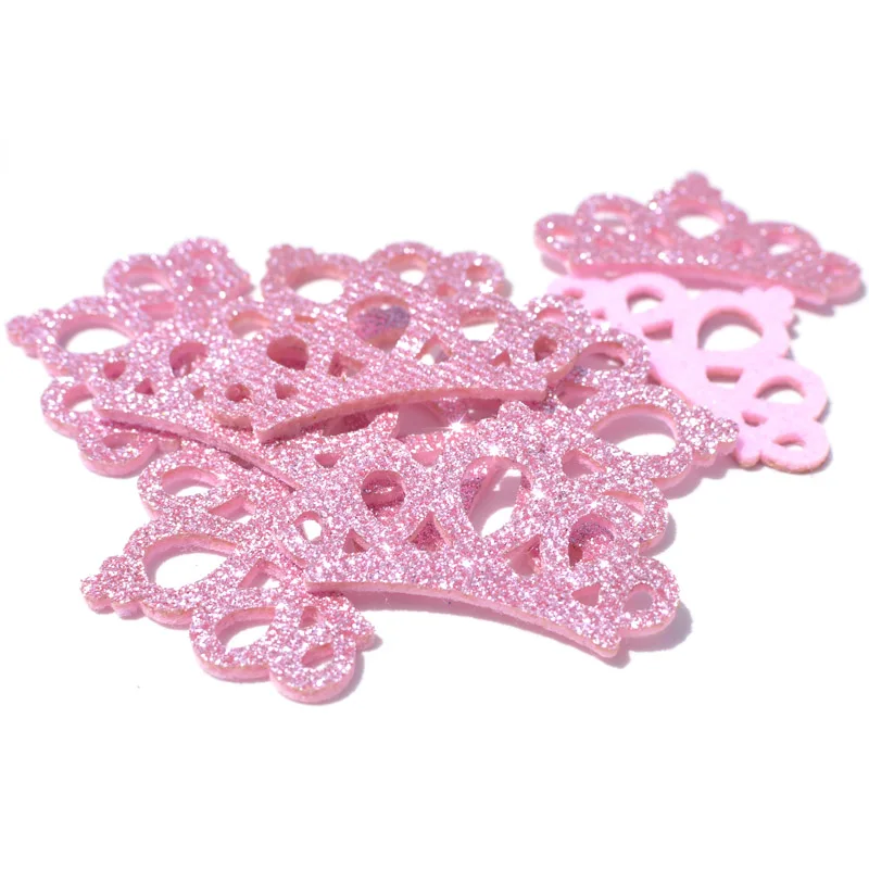 Pink 20 шт Kawaii мягкие блестящие тканевые нашивки "Корона" аппликации для рукоделия одежды Швейные принадлежности "сделай сам" украшение для волос бант K44 - Цвет: Pink