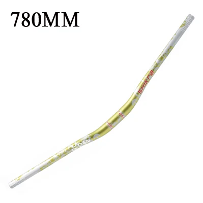 green 780MM Алюминиевый сплав MTB горный велосипед руль XC/DH спуск гоночный велосипед руль подъемная Ручка Бар 720/780 мм части велосипеда - Цвет: green 780MM