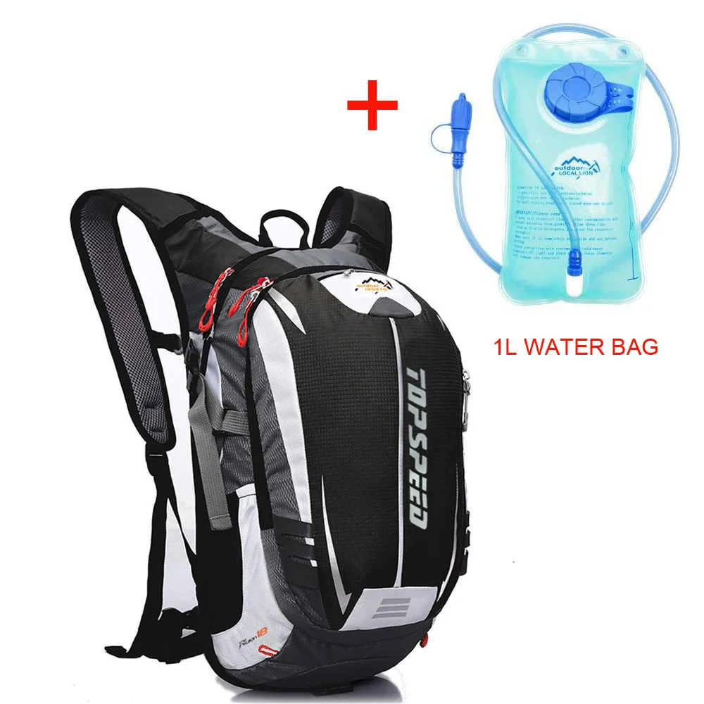 18L Bicycle Backpack for Men MTB Bike Outdoor Equipment Climbing Hiking Bags Breathable Cycling Riding Bicycle BIke Backpack - Цвет: Black with 1L bag