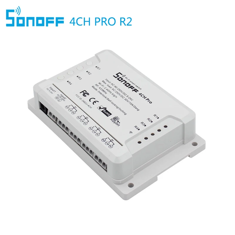 Sonoff 4CH Pro R2 4 канала 433 мГц 2.4g WiFi Smart коммутатор для умного дома автоматизации модуль