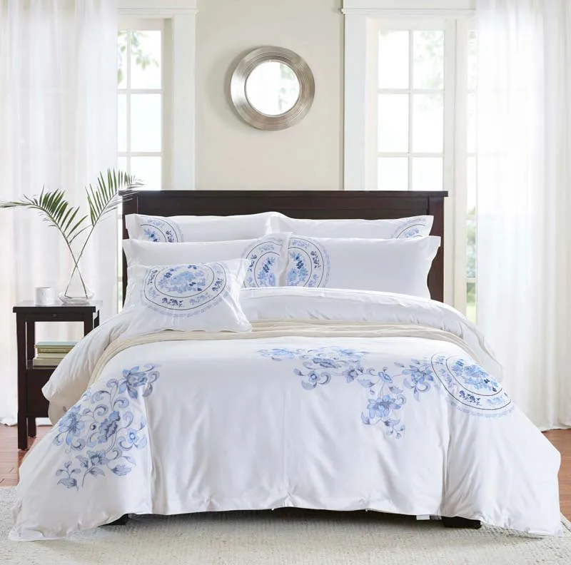 Роскошный 100% хлопок пятно Обычная однотонный белый цвет полоса 5 звездочный