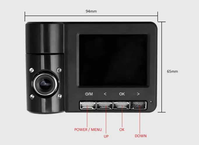 Anytek B60 270 градусов объектив заднего вида Камера вождения Видеорегистраторы для