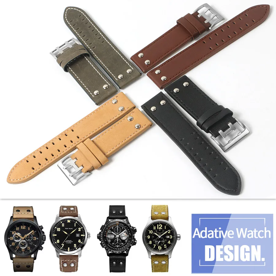 Ремешок для наручных часов из натуральной коровьей кожи 22 мм|watch strap|watch strap braceletstrap