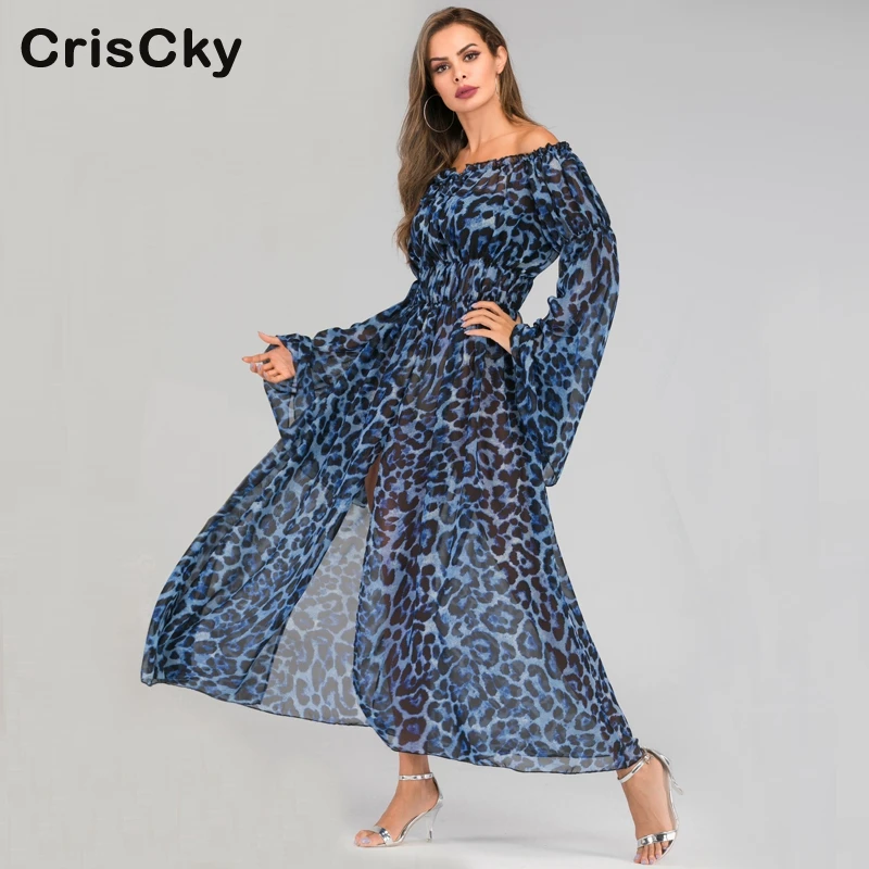 CRISCKY 2019 женские платья Для Женщин Слэш шеи оборки открытые плечи с разрезом