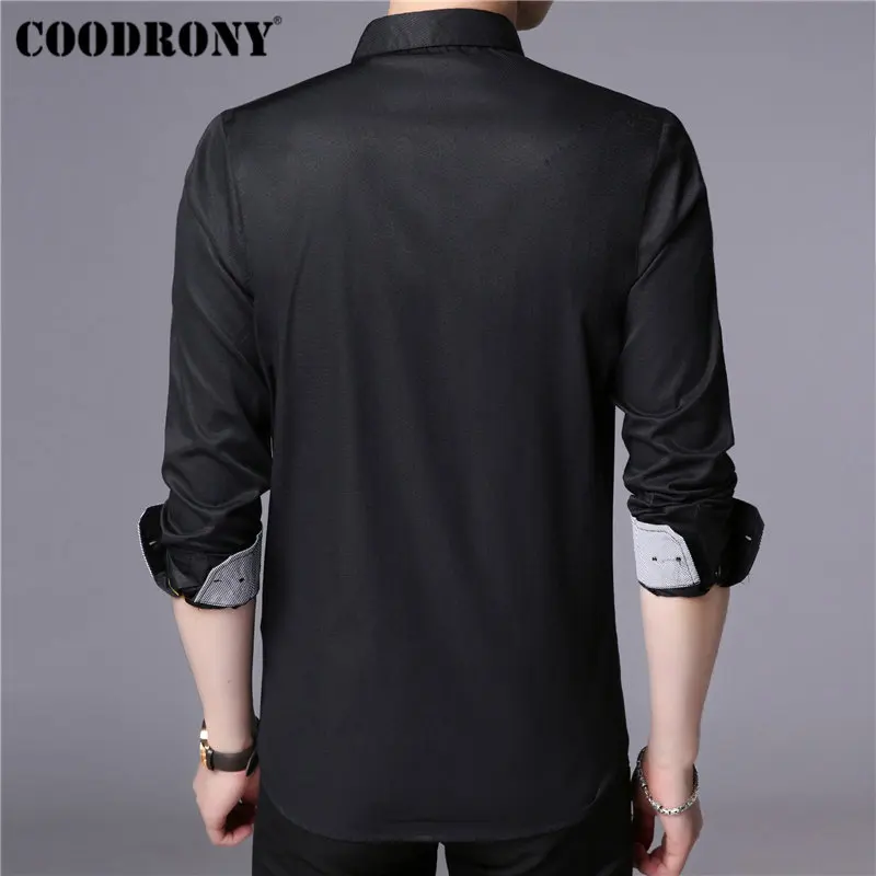 COODRONY, брендовая мужская рубашка, мягкий хлопок, Camisa Masculina, осень, Новое поступление, рубашка с длинным рукавом, мужская, деловая, повседневная, мужские рубашки, 96025
