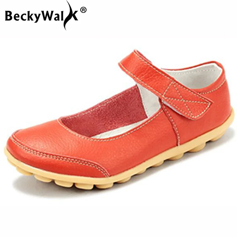 Туфли BeckyWalk женские натуральная кожа плоская подошва удобные Размеры 35 43 WSH2774