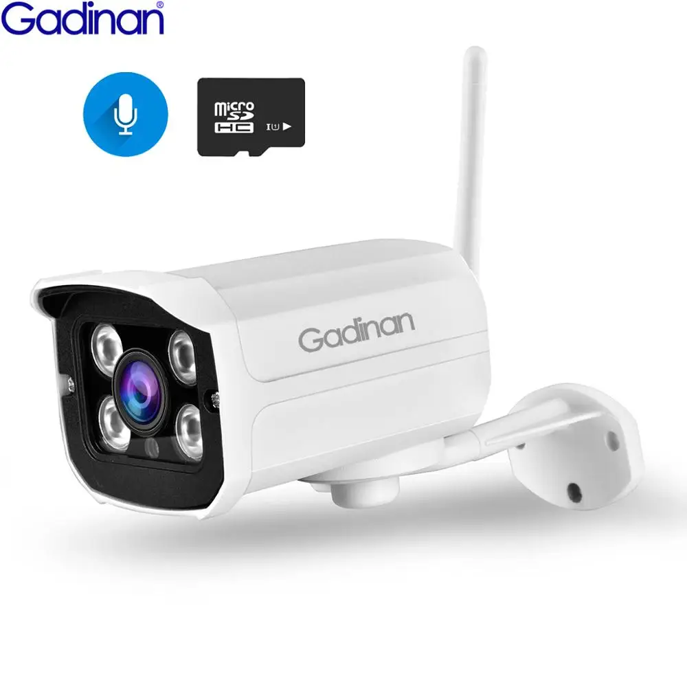 Беспроводная ip камера Gadinan 1080P SONY IMX307 720P металлическая для улицы слот tf карты