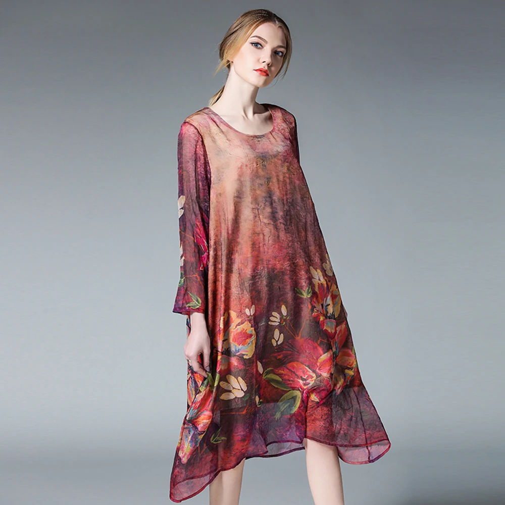 Чешские 2017 повседневные женские летние жир большой плюс Размеры цветочный Boho Chic