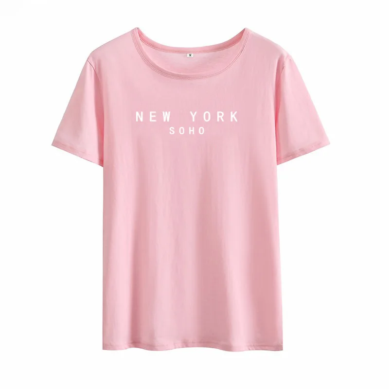 Женская хлопковая Футболка с принтом в стиле Харадзюку NEW YORK SOHO Винтажная