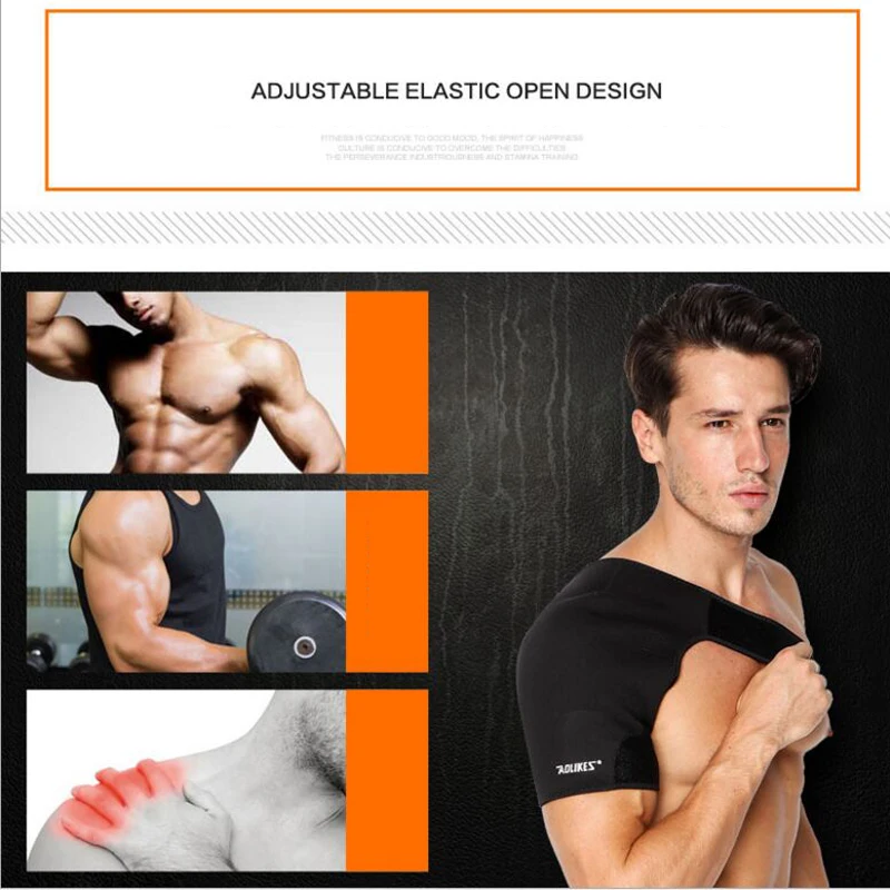 AOLIKES Sports Shoulder Support Back Brace Wrap Adjustable Single-side Guard Strap Belt Band Pads Protector Bandage |