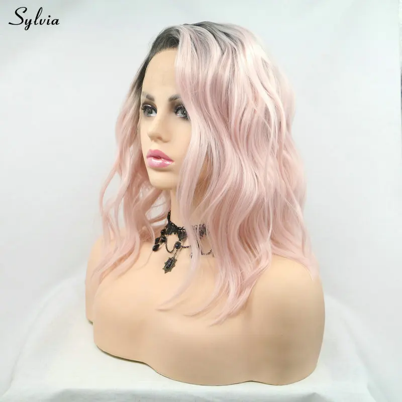 Sylvia короткие натуральные волнистые волосы бледные корни для ребенка розовый