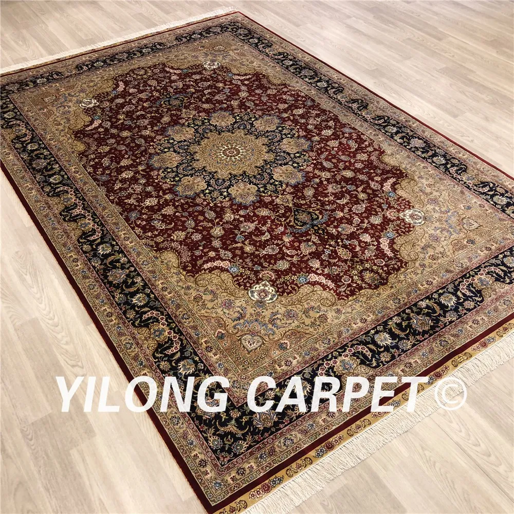 Yilong 6'x9' гостиная красный ковры Традиционный турецкий КИТАЙСКИЙ ручной