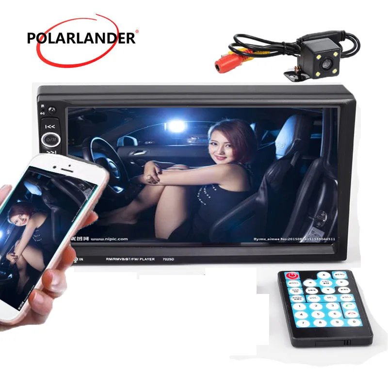USB/TF/AUX/FM 7 дюймов Зеркало для телефона Android автомобильный Радио MP5 плеер Bluetooth 2 Din