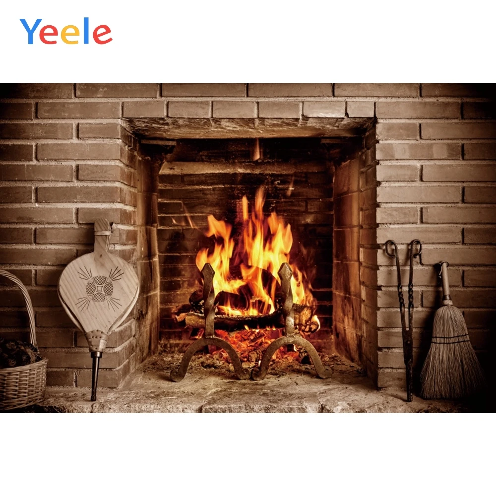 

Фон для фотографий Yeele, с изображением камина красного цвета