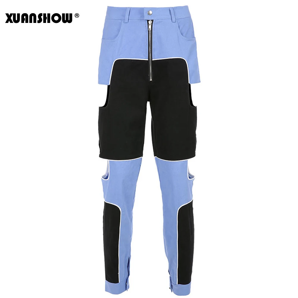 Брюки XUANSHOW женские модные уличные хлопковые повседневные пикантные длинные