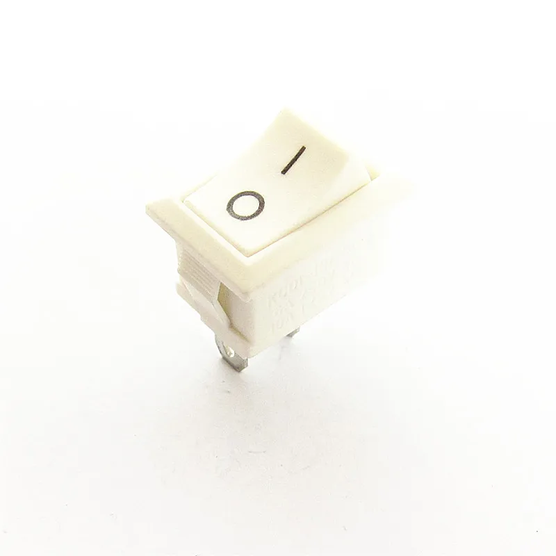10 шт. белая кнопка переключатель 6A 250V KCD11 2Pin оснастки вкл/выключения кулисный 15 мм
