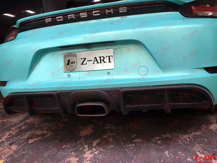 Задний диффузор Z-ART из углеродного волокна для Boxster 2016-2020 задняя губа Cayman 718 задний