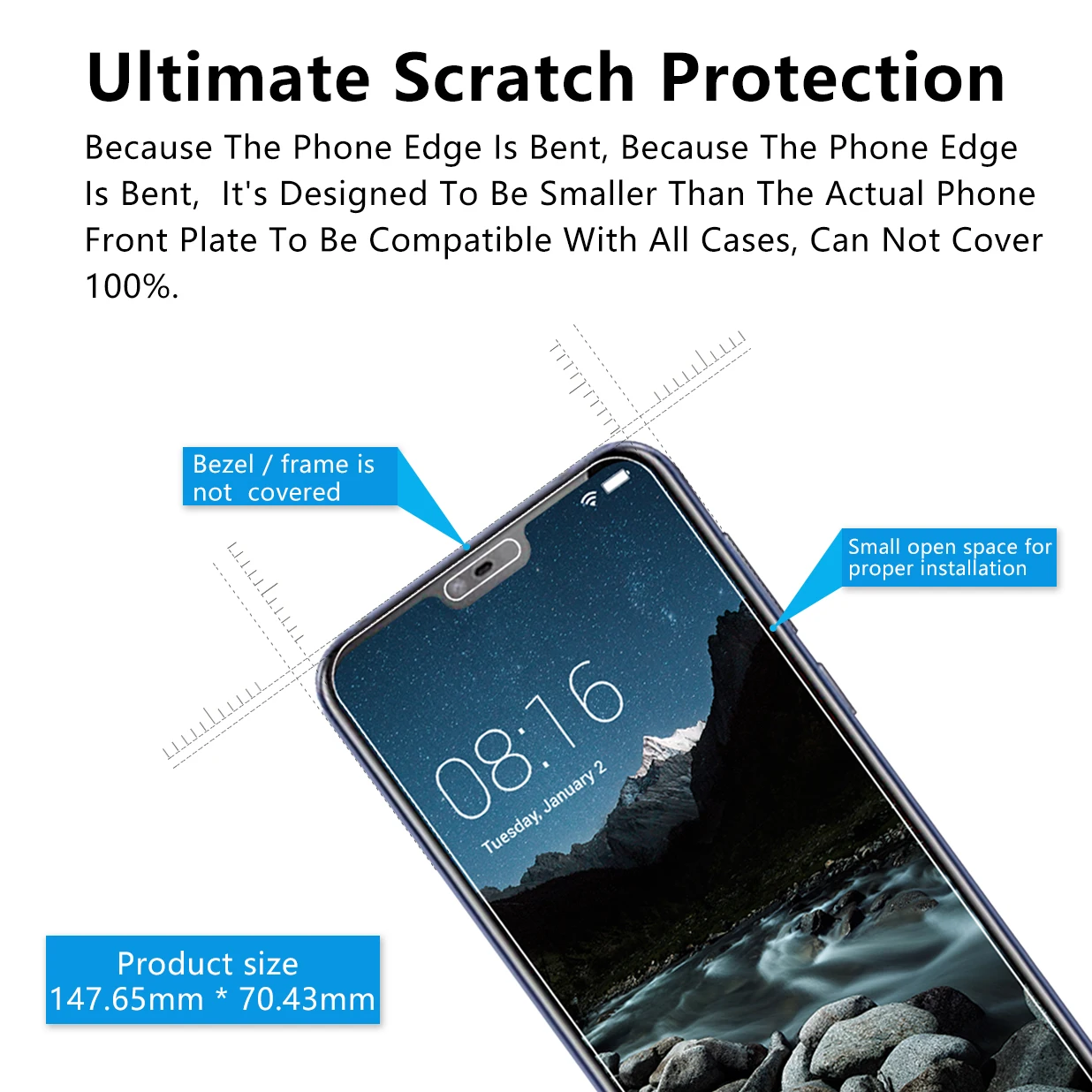 2.5D 0 26 мм 9H Премиум Закаленное стекло для Nokia 6 1 Plus (Nokia X6) 5 8 &quotЗащитная пленка
