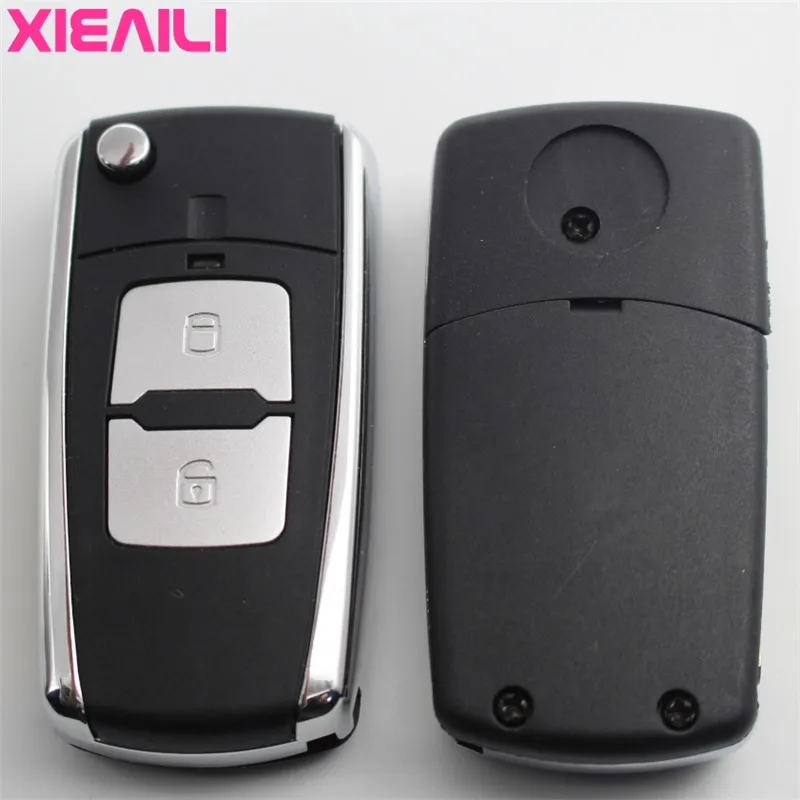 XIEAILI 10 шт. OEM 2 кнопки модифицированный Флип складной чехол для дистанционного ключа чехол для hyundai Elantra/Tucson без держателя батареи S490