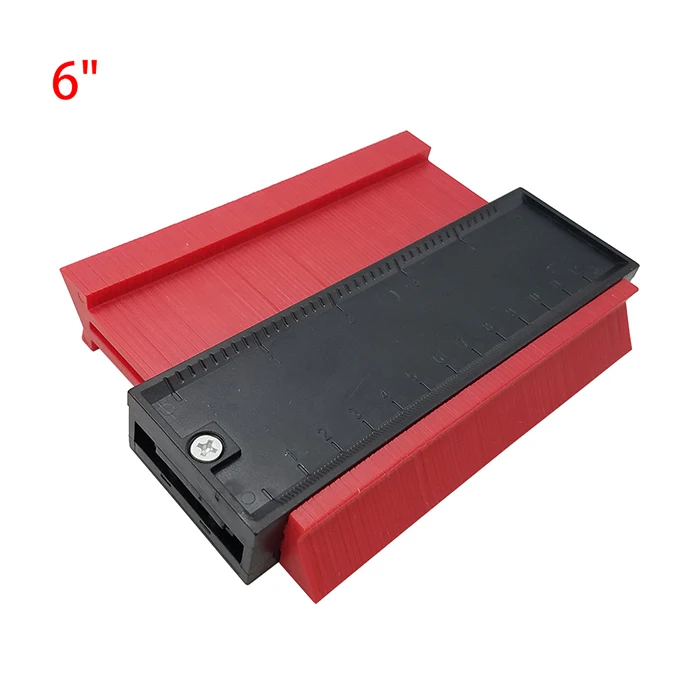 6 Inch Red Пластиковый профиль копия датчик контур датчик дубликатор duplo и стандартный 5/6/10/2" Дерево Лазерная маркировочная инструмент в клеточку измерены в ненатянутом ламинат инструменты - Цвет: 6 Inch Red