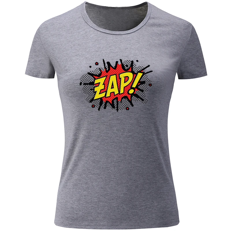 Супергерой слова BAM hero ZAP Libra Symbol дизайнерская женская футболка с коротким рукавом