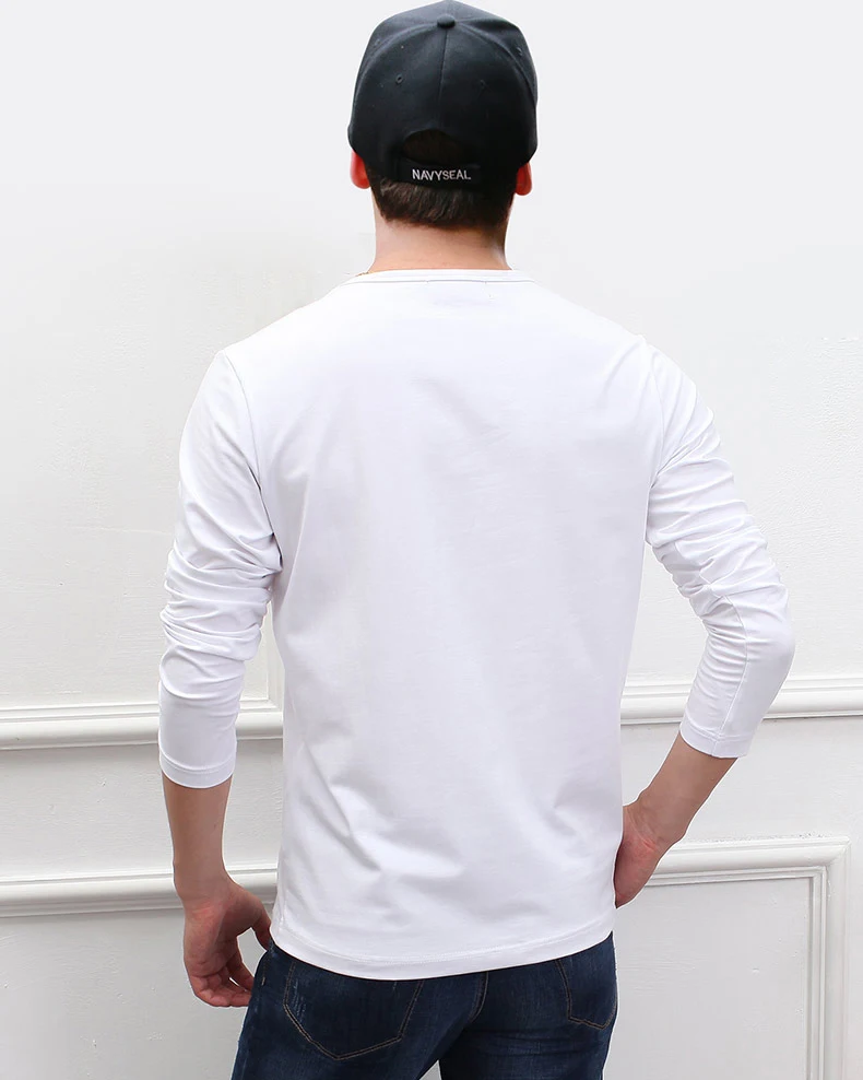 Мужская футболка с длинным рукавом Повседневная в стиле хип хоп из 100% хлопка