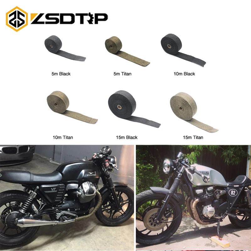 ZSDTRP 1 5 мм * 50 5/10/15 м выхлопная Тепловая лента для мотоцикла термоусадочная трубка