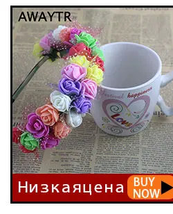 AWAYTR повязка на голову с цветочным рисунком для женщин и девочек, богемный для волос, цветочная гирлянда, свадебная, выпускная повязка на голову, аксессуары для волос, вечерние подарок, тиара