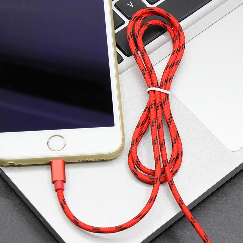 Нейлоновая оплетка USB Type C 1 м металлический кабель c быстрая зарядка макс. ток 2 А к