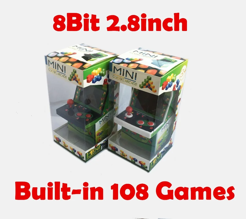 8 Bit 2.8 inch Arcade Station Retro Mini Portable 1 Player Handheld Video Game Players Coin Console Built-in 108 Classic Games |