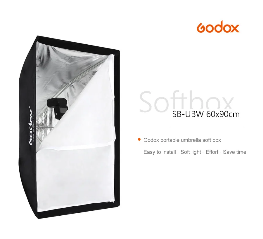 Godox Фотография прямоугольный зонтик софтбокс 60 см x 90 24in 35 4in Brolly отражатель для