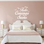 Цитаты на испанском виниловые настенные наклейки для спальни, настенные наклейки с птицами и надписью, домашний декор, украшение для спальни