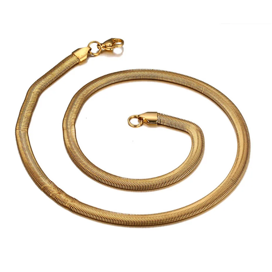 Relodi мужская из титановой стали ожерелье цепь ключицы Золотой гипоаллергенный