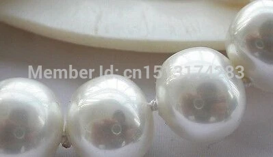 Free Shipping>>>8" 19mm white egg SOUTH SEA SHELL PEARL bracelet |