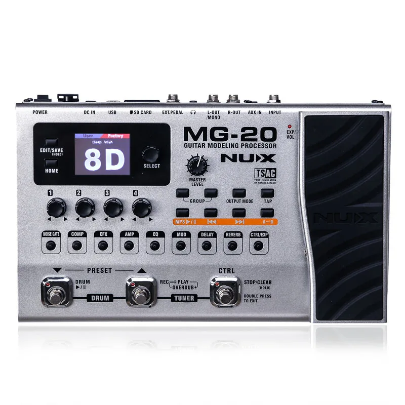 Процессор для моделирования гитары NUX MG 20 60 моделей эффектов 72 предустановленных