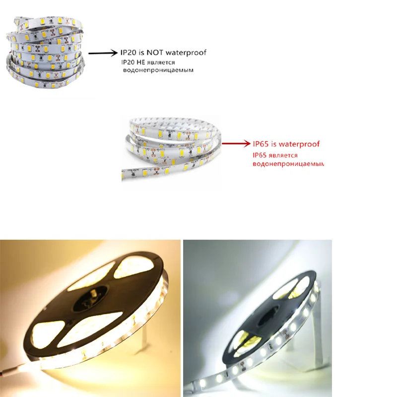 1/2/3/4/5 М IP65 водонепроницаемая светодиодная лента 5630 SMD DC12V 60 светодиодов/м 5730 бар