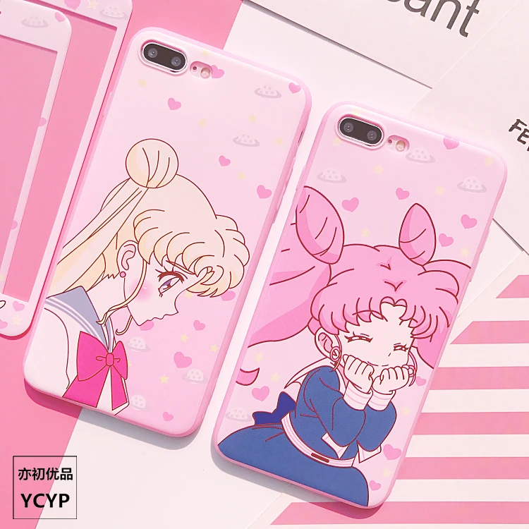 P20 pro Sailor Moon Case +Tempered Glass Screen film Pink girl case for Huawei Nova2S/3/3E/P20/P10/P10plus/mate9/10 Back Cover |