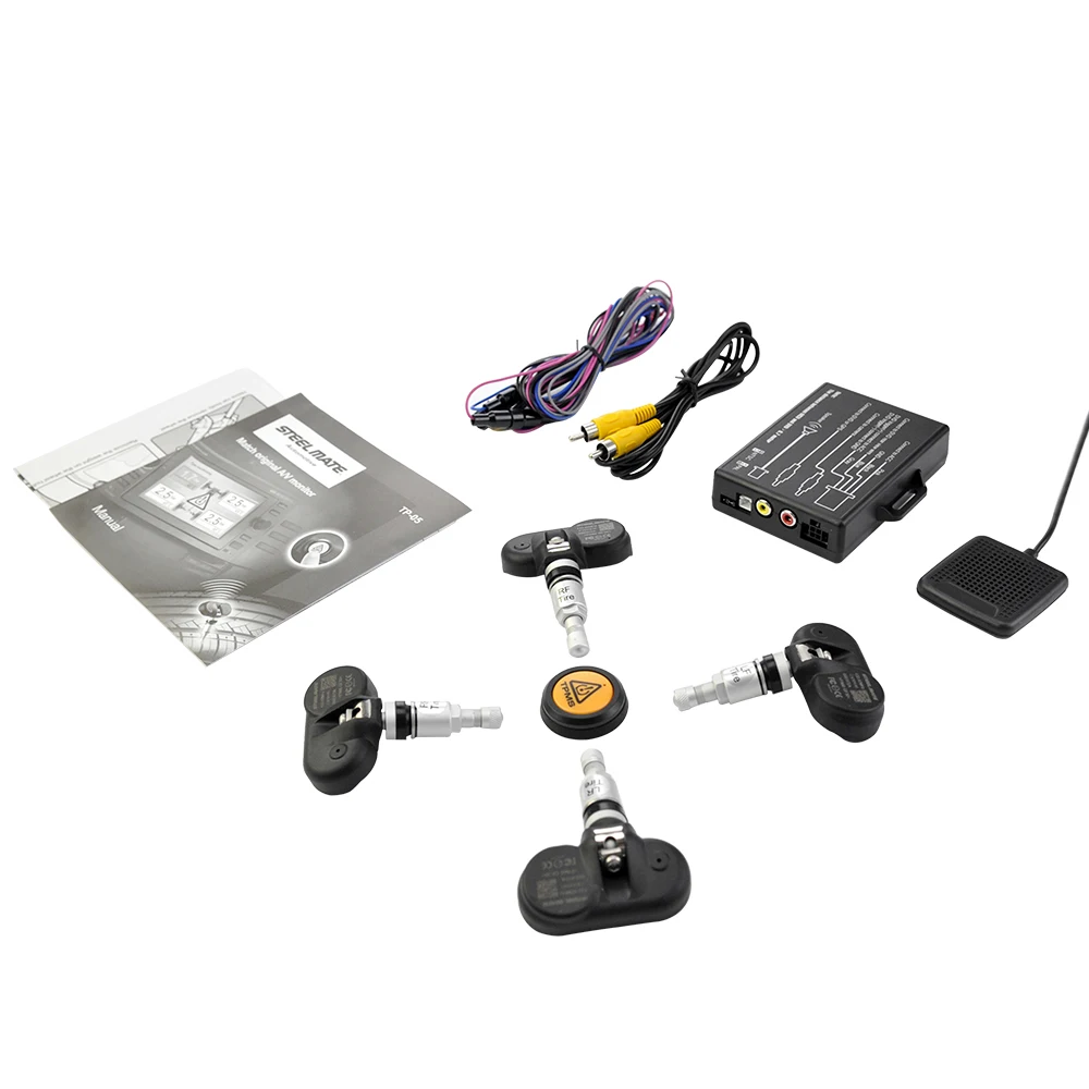 Steelmate TP-05 система контроля давления в шинах TPMS для in-dash A/V монитор с кнопкой дистанционного управления 4 профессиональных внутренних датчика
