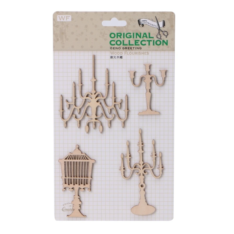 1 комплект лазерная резка деревянные украшения для скрапбукинга самодельного