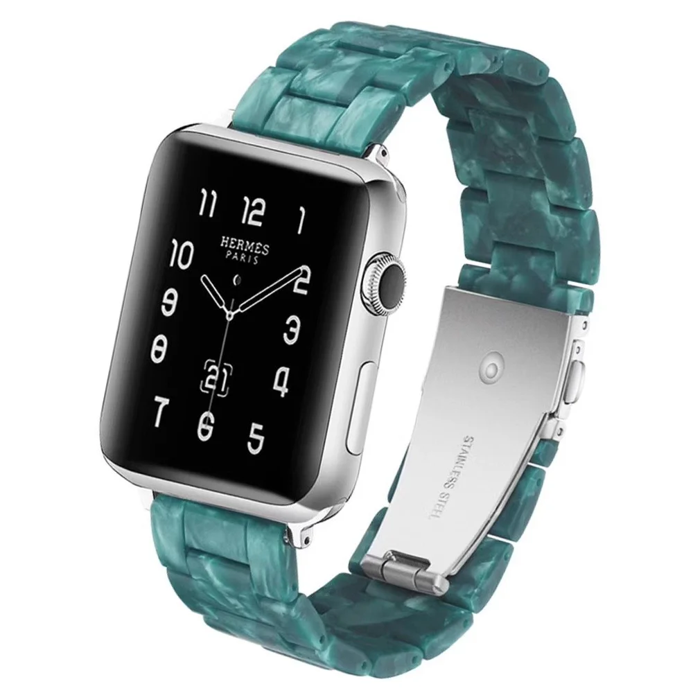 Новый стильный ремешок из смолы для Apple Watch SE Band Series 6 5 4 3 мужчин/женщин 40 мм 44 38 42