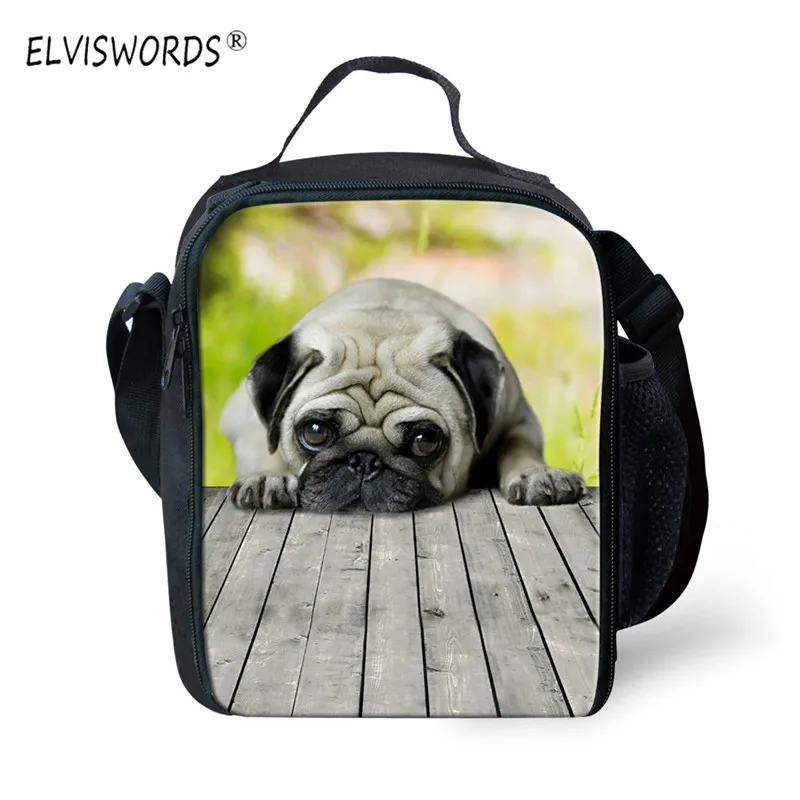 Elviswords милый мопс обед сумка-термос Сумки-холодильники сумка SAC isotherme Коробки для