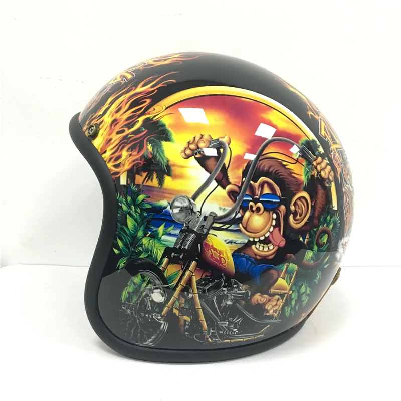 Мотоциклетный шлем с открытым лицом винтажный в стиле ретро|open face motorcycle helmet|motorcycle