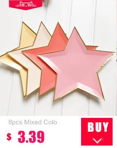 8pcs/set Gold Foil Pink Disposable Tableware Christmas New Year Party Paper Plates Cups Birthday Party Supplies Plastic Straws