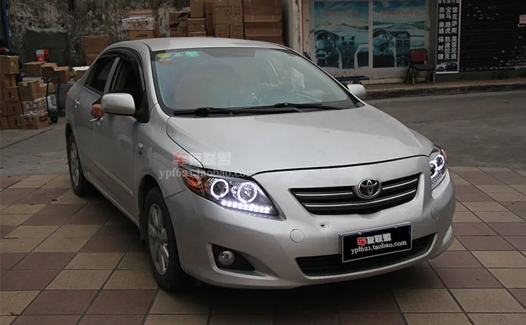 Высококачественный чехол для автомобиля для Toyota corolla 2007-2011 светодиодный головной светильник DRL Дневной ходовой светильник биксеноновый HID